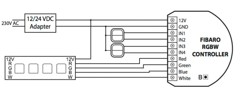 Схема подключения RGBW ленты