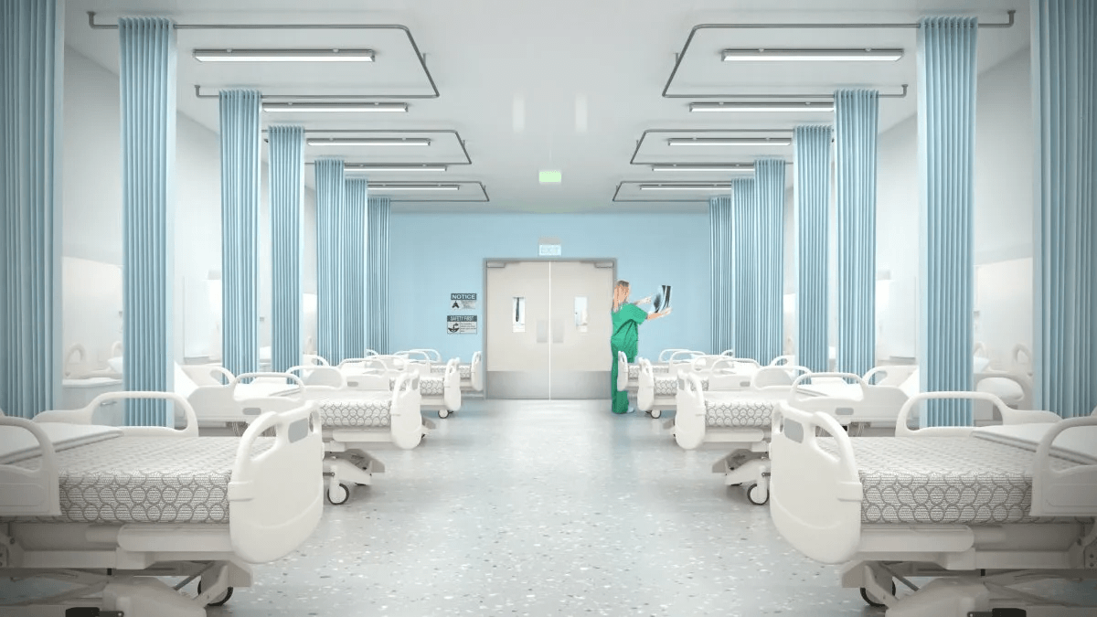 комната напоминающая больничную палату